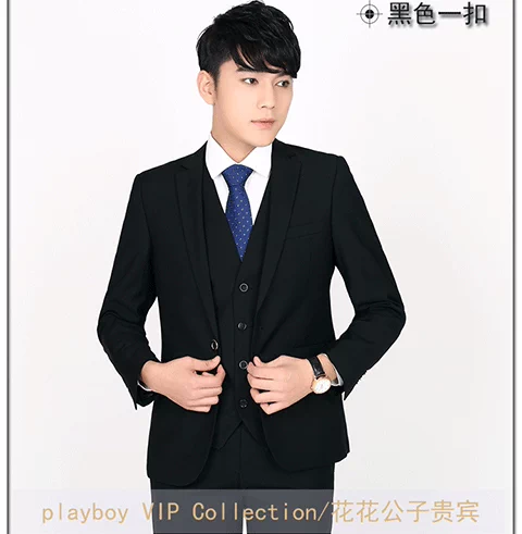 Playboy VIP phù hợp với nam phù hợp với ba phần công việc kinh doanh ăn mặc chuyên nghiệp tự canh tác chú rể váy cưới