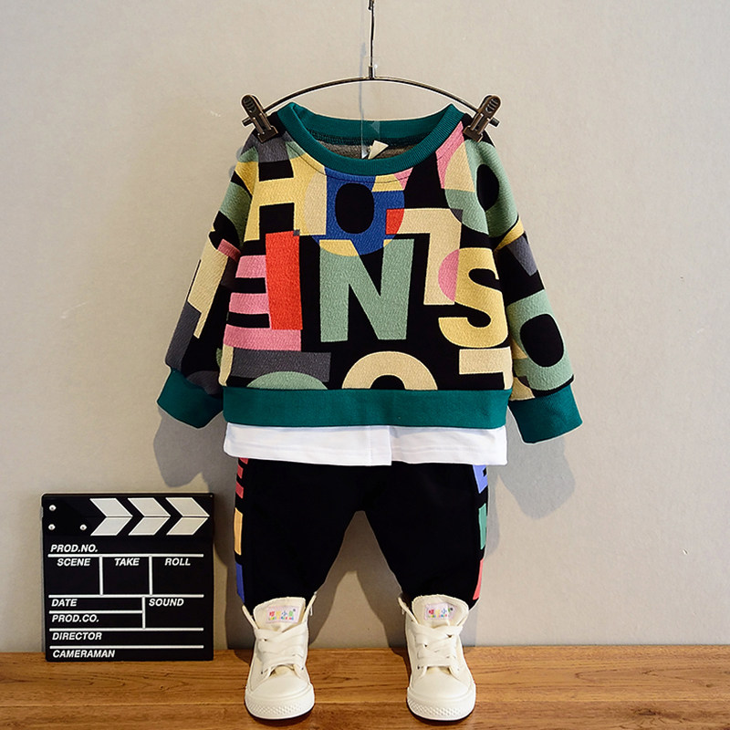 South Korean boy's spring suit 2022 new women's 3 foreign sends 4 children suits 5 handsome boys 6 Chunqiu 7 sports 8-year-old wave