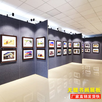 Calligraphy and painting exhibition board custom art exhibition cultural publicity wall Museum double-sided linen calligraphy works mobile exhibition wall
