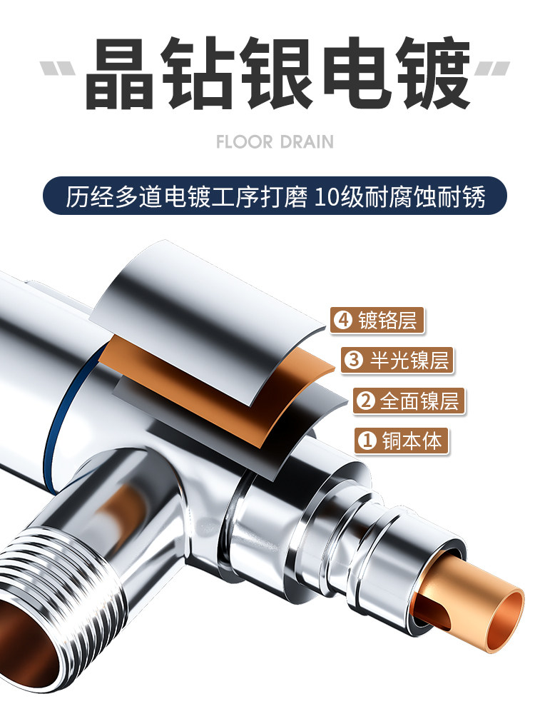 All-Copper Washing Machine Faucet Household Mini 4-Point 6-Point Thread Automatic Water Stop Nozzle Round Square Space-Saving