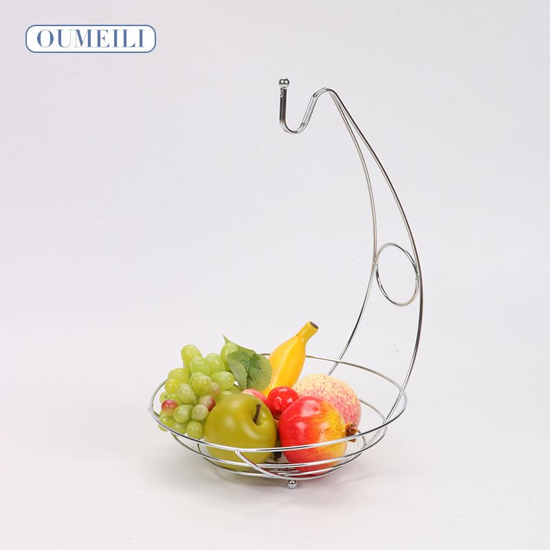 Modern Creative Fruit Plate, Living Room Snack Nut and Dried Fruit Bowl, Stylish Storage Rack, Banana Hook, Hanging Fruit Basket, Iron