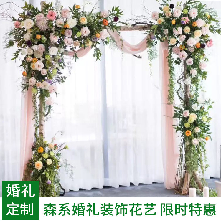 Wedding Wedding Wedding Hotel Emulation Silk Flower Platoon Wall Stage Background Arches Outdoor Lawn Shop Window Arrangement Decorations