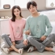 Cặp đôi đồ ngủ cotton dài tay mùa xuân và mùa thu Quần nam nữ Quần cotton dễ thương hoạt hình phù hợp với dịch vụ gia đình