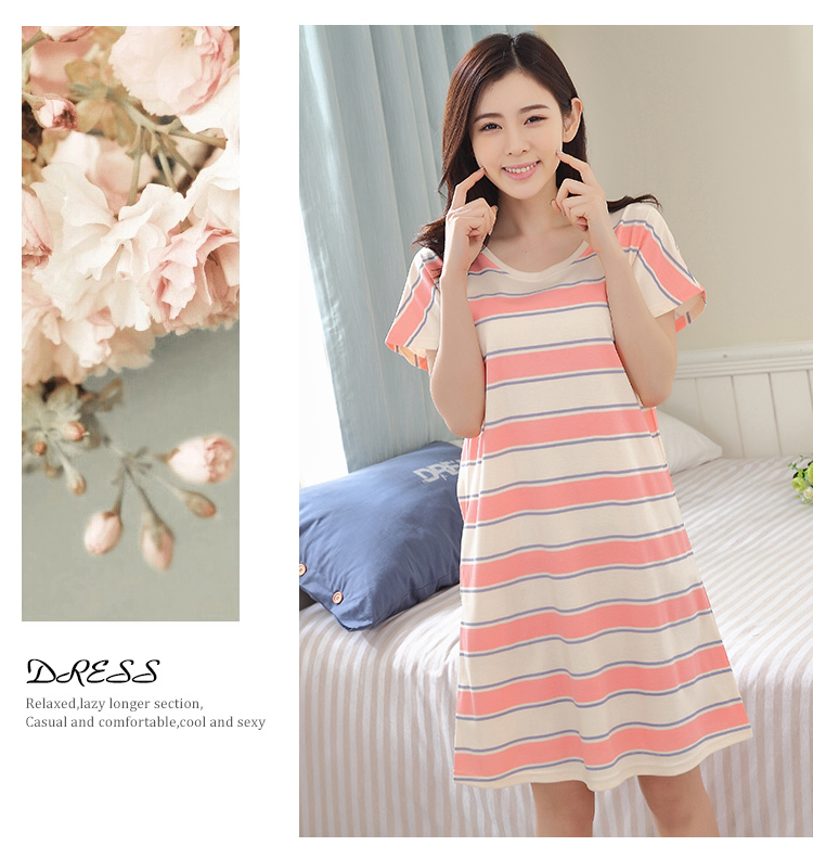 Áo khoác nỉ nữ mùa hè cotton ngắn tay công chúa ngọt ngào Hàn Quốc đồ ngủ dễ thương XL váy nhà váy dài tay thu đông