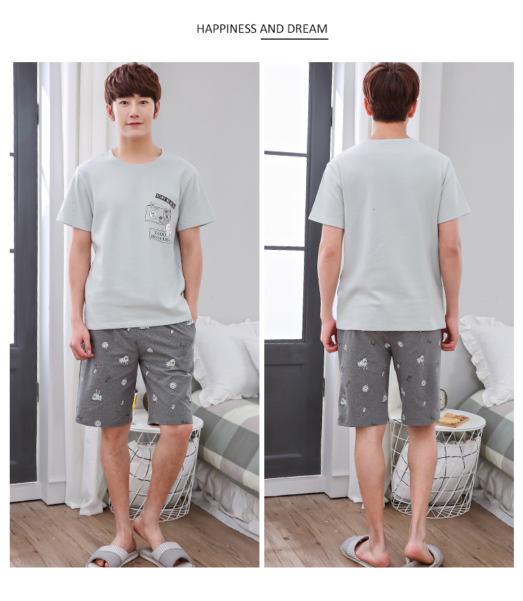 Bộ đồ ngủ mùa hè cho nam đôi cotton ngắn tay nữ phiên bản Hàn Quốc đồ bộ mặc nhà cao cấp