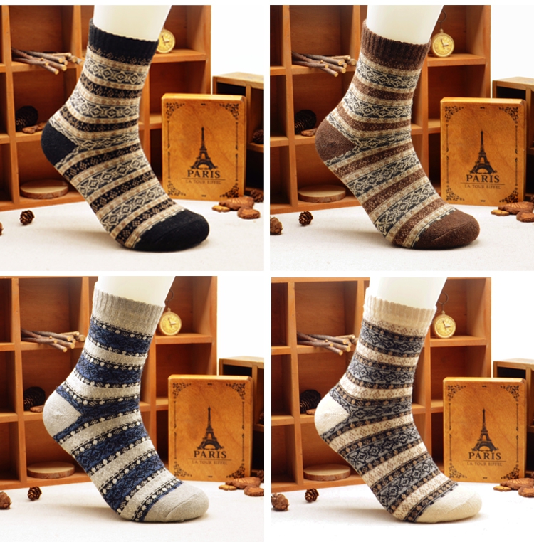 Vớ len thỏ nam mùa thu và mùa đông dày ấm áp trong vớ vớ cotton vớ nam vớ cashmere vớ siêu dày thỏ lông tất lười