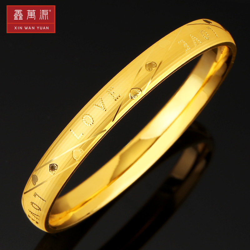 Xin Wanyuan 5G Gold bracelet female pure gold foot gold 999 lettering fashion trend gold hand decorated with mother's girlfriend gift