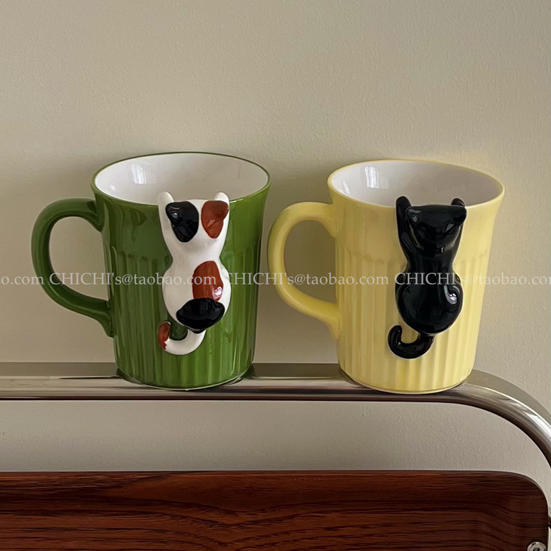 Cute Cat Cup That Secretly Watches You Drink Water! My Cat Always Drinks from My Cup, so Realistic Ceramic Back-To-School Water Cup Cute Cat Cup That Secretly Watches You Drink Water! My Cat Always Drinks from My Cup, so Realistic Ceramic Back-To-School Water Cup