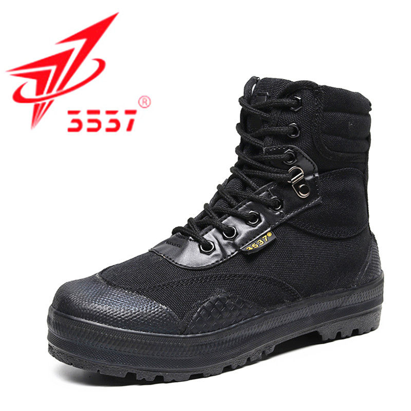 3537 high waist combat training shoes men's labor insurance shoes breathable wear-resistant canvas shoes construction site shoes army rubber shoes military training liberation shoes