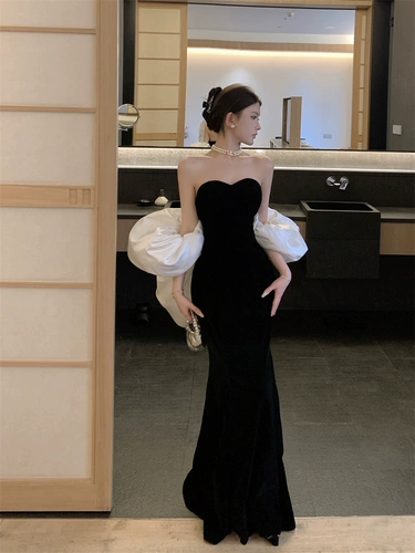 Модный черный бюстгальтер-топ, вечернее платье для невесты