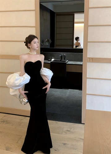 Модный черный бюстгальтер-топ, вечернее платье для невесты