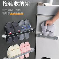 Bathroom towel rack toilet non-perforated towel shelf Wall wall hanging single-bar towel rack slippers