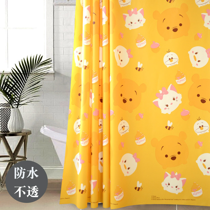 Bathroom blinds waterproof curtain Partition Window Cartoon Curtain Makeup Room Free of perforated bath blinds Shade Curtain pull-up blinds