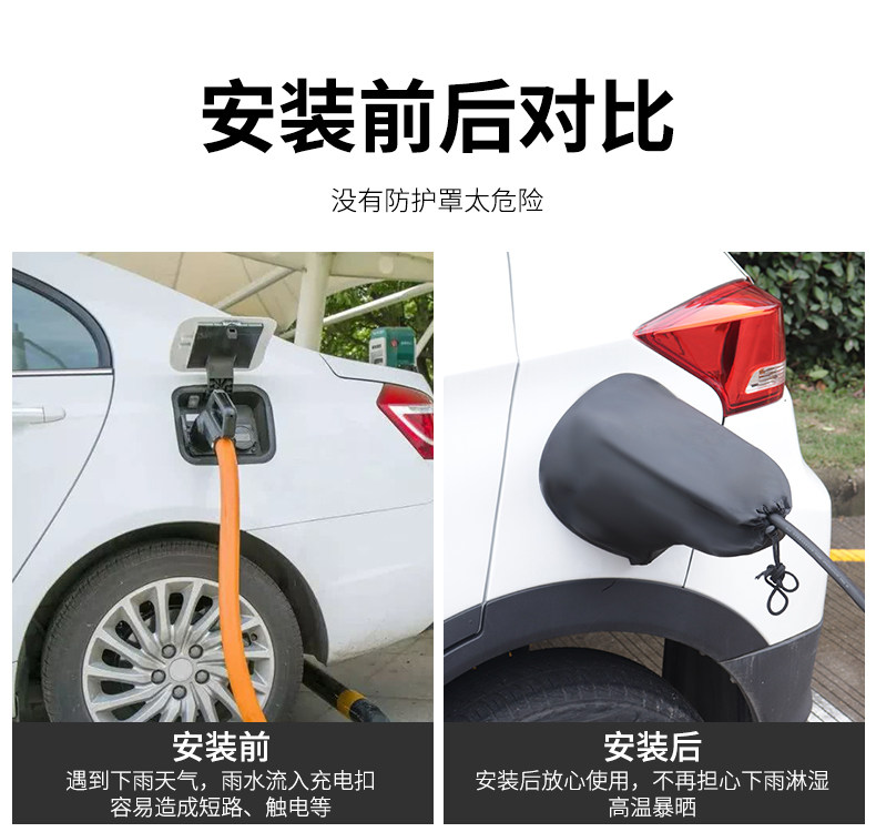 [Premium Selection] New Energy Vehicle Charging Port Rain Cover Charging Gun Protective Cover Suitable for Byd Tesla