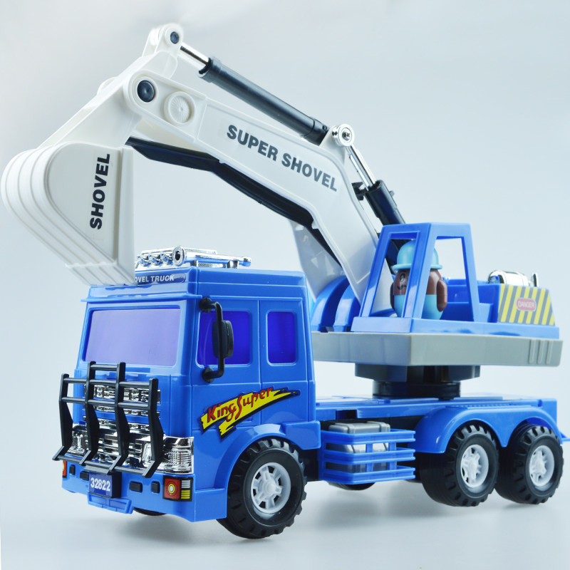 Force Ley Large Inertial Engineering Car Children Model Toy Car Digger Car Dredger 360 ° rotatable