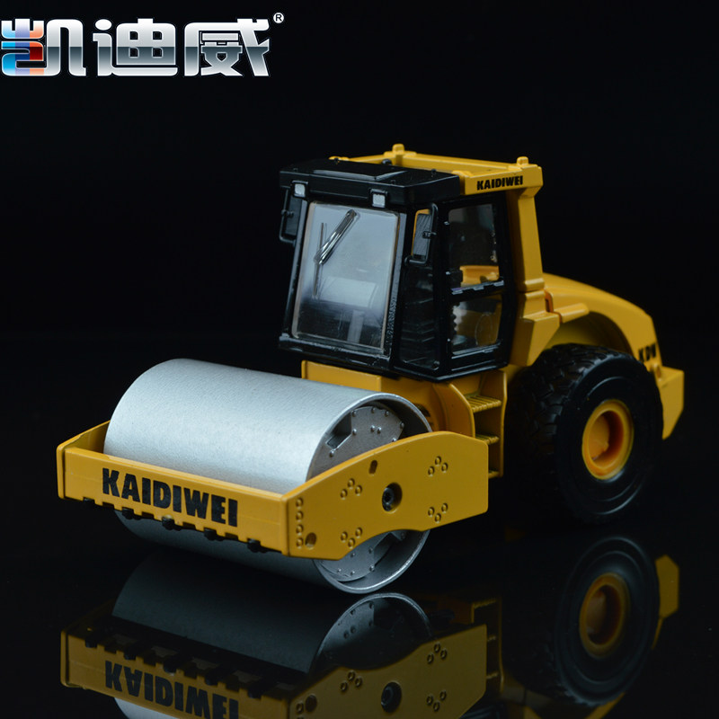 Kaidiwei 620018 alloy engineering vehicle model 1:50 single steel wheel road roller Children's toy car original simulation