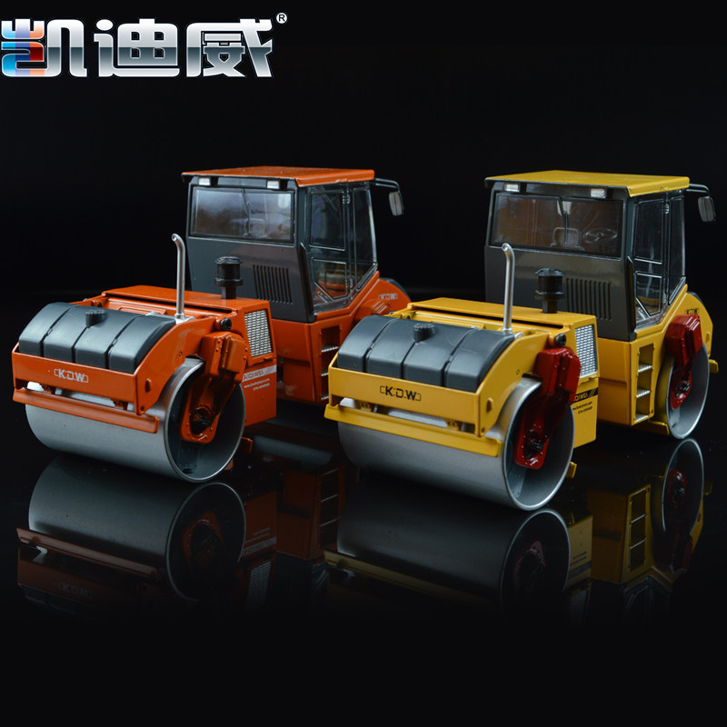 Cadiwei alloy engineering vehicle Model 1:35 metal double steel wheel toy road roller car children's toy car
