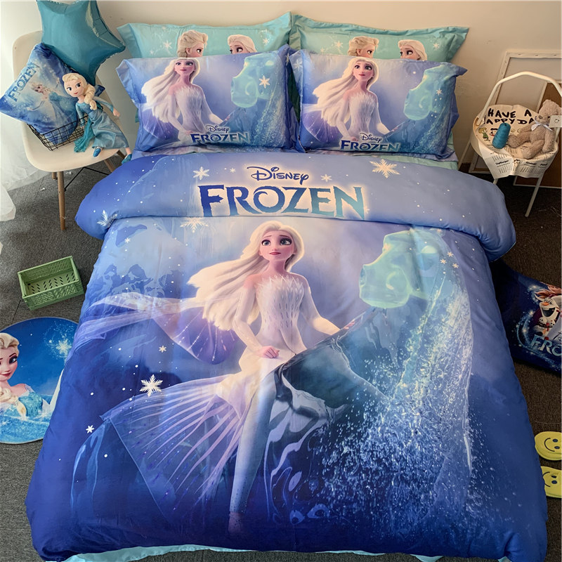 Frozen Cotton Cartoon Four-piece Set Princess Aisha Cotton Three-piece Girls Bedding Sheet Girls Duvet Cover