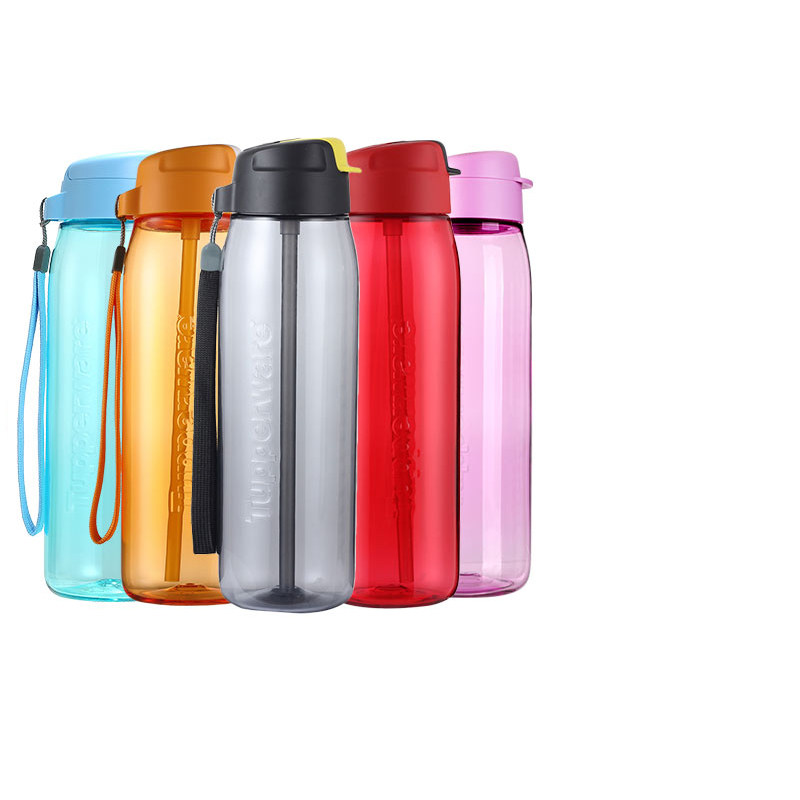 Tupperware water cup Lohas music action pot large-capacity straw cup 750ml portable sealed leak-proof sports cup
