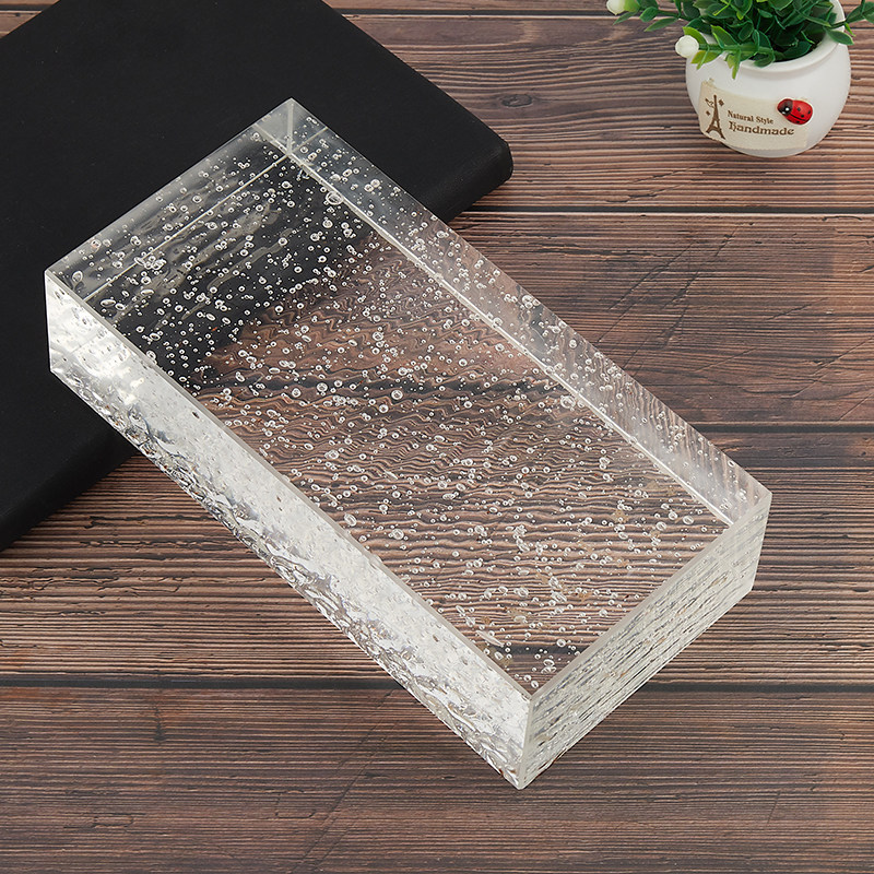 Glass Brick Bubble Corrugated Brick Transparent Square Glass Partition Wall Crystal Brick Bar light permeable curtain wall View wall