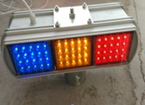 Solar red yellow and blue three-color warning light Traffic flash light double-sided four-piece strobe light Road LED flash light