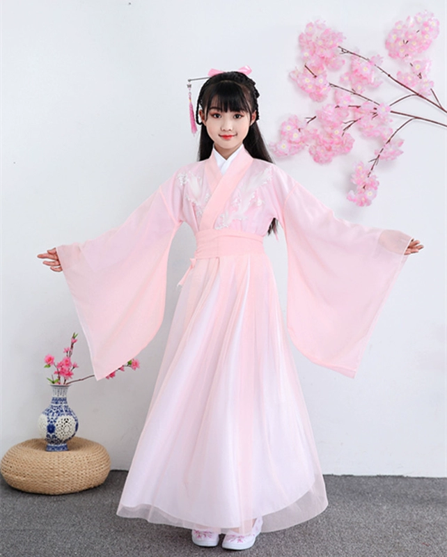 Ngày thiếu nhi Guzheng Trang phục Hanfu Cô gái Trang phục Siêu Tiên Váy của phụ nữ Phong cách Trung Quốc Trang phục Hoàng gia Quần áo cổ - Trang phục