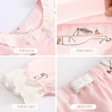 南极人 Хлопковая летняя тонкая послеродовая пижама, мультяшный лонгслив для отдыха, штаны для кормящих грудью, большой размер