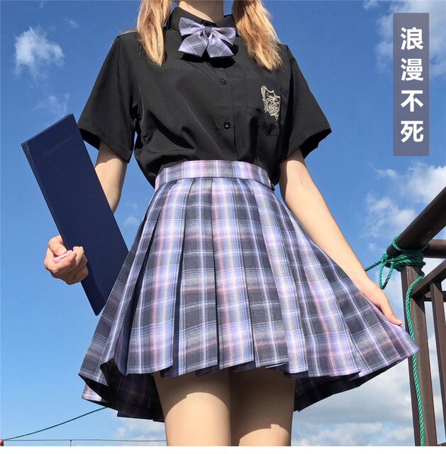 Plus size Japanese collection orthodox jk plaid skirt jk uniform Yamabuki gentle sword sailor suit pleated skirt college suit