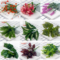 Green plant wall Simulation plant wall decoration materials Living room indoor background wall accessories Plastic fake grass fake flower accessories