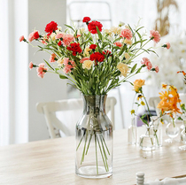 Carnation Emulation Flower Bouquet Inserts Vase Plastic Flower Decoration Living-room Furnishing table Swaying Pieces Mothers Festival Fake Flowers Single