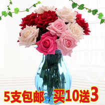 Special price single simulation rose high-grade flannel wedding living room coffee table decorative flowers fake flowers