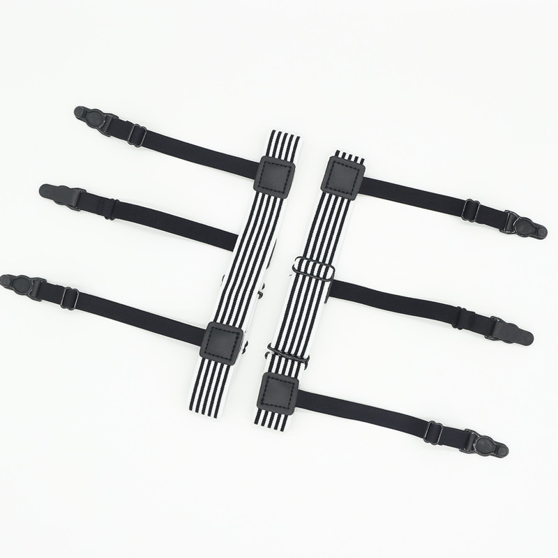 Unisex chính thức mặc cổ áo trắng phù hợp với áo sơ mi kẹp áo chống nhăn chống trượt áo sơ mi kẹp đùi vành đai garter dây nịt đùi