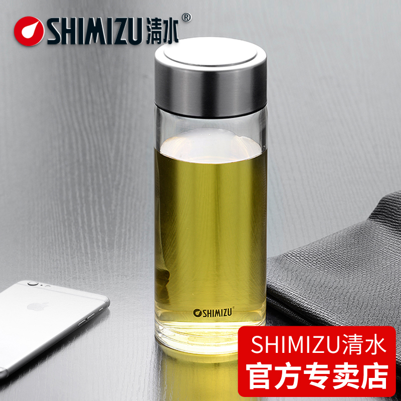 SHIMIZU Clean Water Monolayer Glass Cup Men And Women's Transparent Office Water Glass Large Capacity Portable Carry-on Cup-Taobao