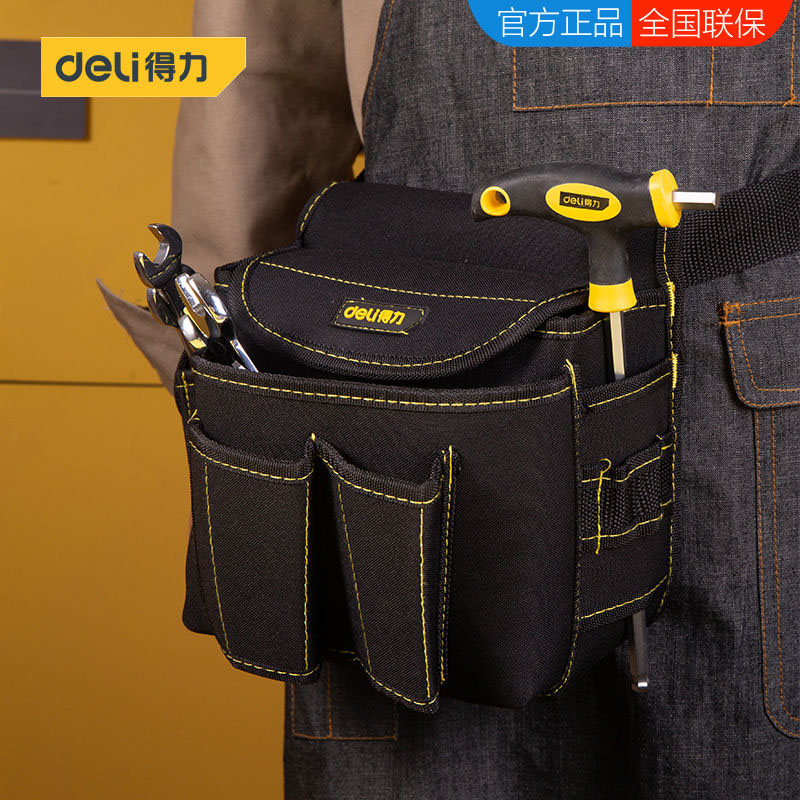Deli tool kit Electrician maintenance and installation special multi-function canvas thickened wear-resistant small fanny pack bag men's storage