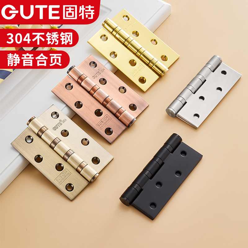 Good hinge 304 stainless steel 4 inch bearing flush opening wooden door hinge thickened folding binder hinge