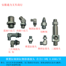 Forklift multi-way valve joint three-way connector gear pump side shifting inclined joint cut off valve synergy 2-3 tons