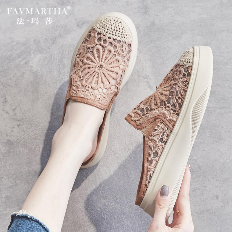 Famasha semi-trailer fisherman shoes women's thick bottom small fragrance wind 2022 summer new lazy shoes Baotou breathable outer wear slippers