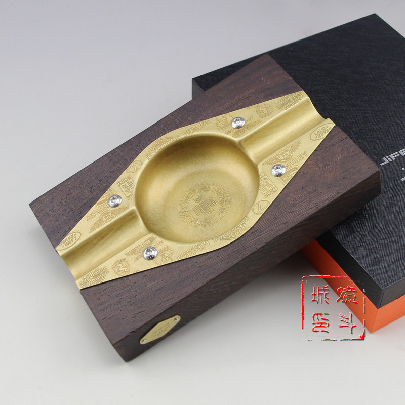 Monsoon JiFENG cigar ashtray Indonesian wenge ashtray snow plus fashion ashtray pure copper