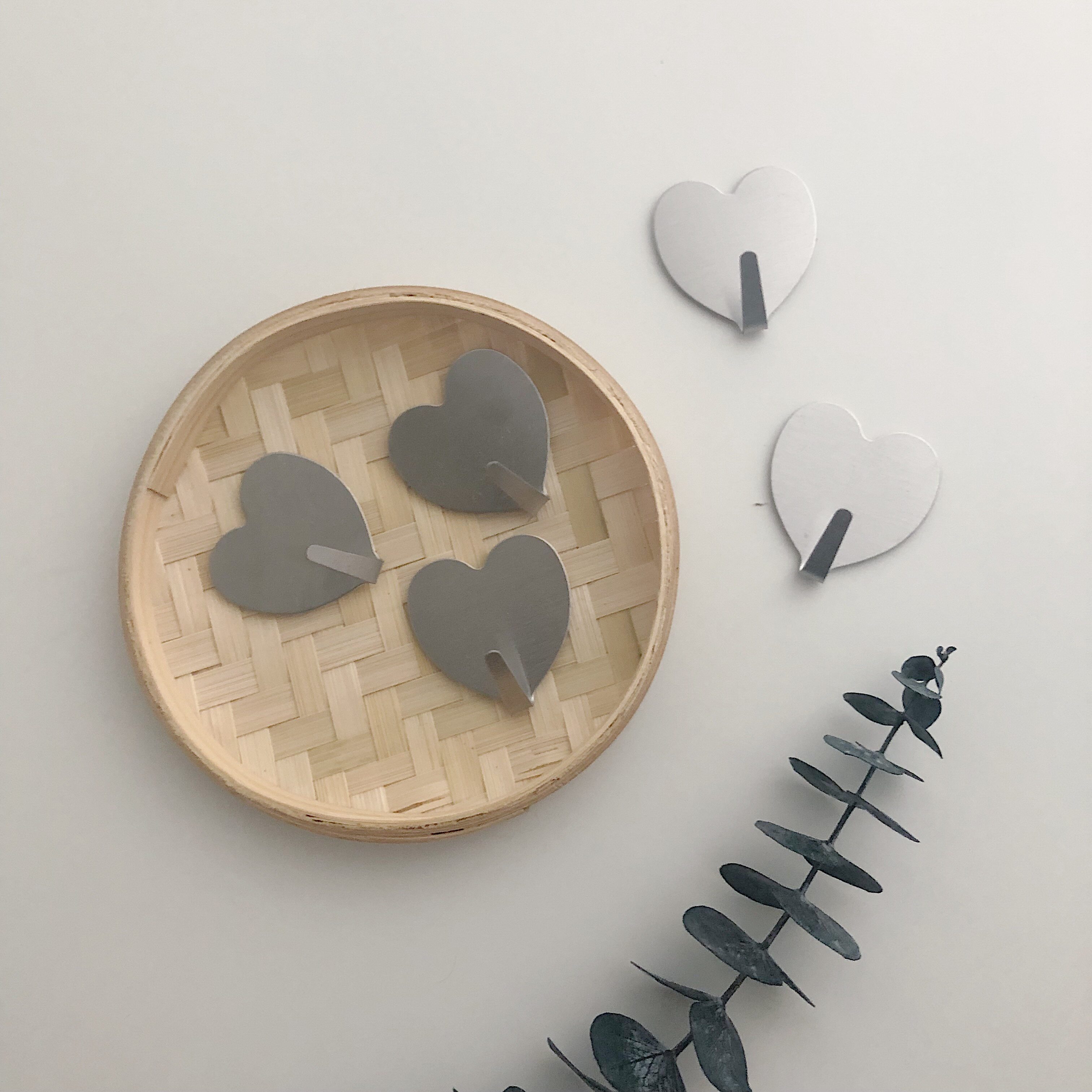 Korean in Simple Care Paste peach heart stainless steel indentation nail decoration hook room decoration