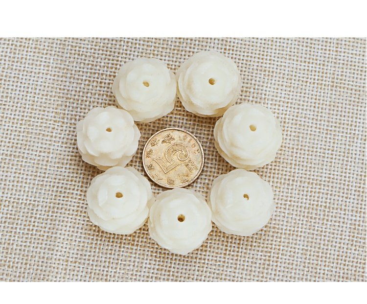 Ngọc bích trắng Bodhi Lotus hạt vòng tay vòng tay đồ trang sức DIY hạt lỏng Bodhi vòng cổ mặt dây chuyền - Vòng đeo tay Clasp vòng tay ngọc trai