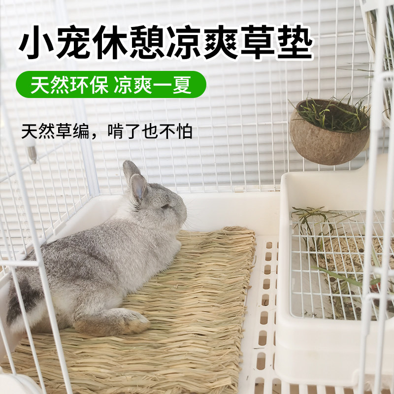 Rabbit Grass Nest Grass Mat Cool Cushion Dragon Cat Guinea Pig Chill Cooling Board Summer Cooling Heat Dissipation Supplies Natural Grass Chic Chai Unafraid To Nibble