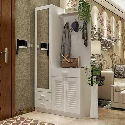 Modern simple shoe cabinet foyer cabinet with full-length mirror Living room storage entrance cabinet partition door shoe cabinet Coat cabinet