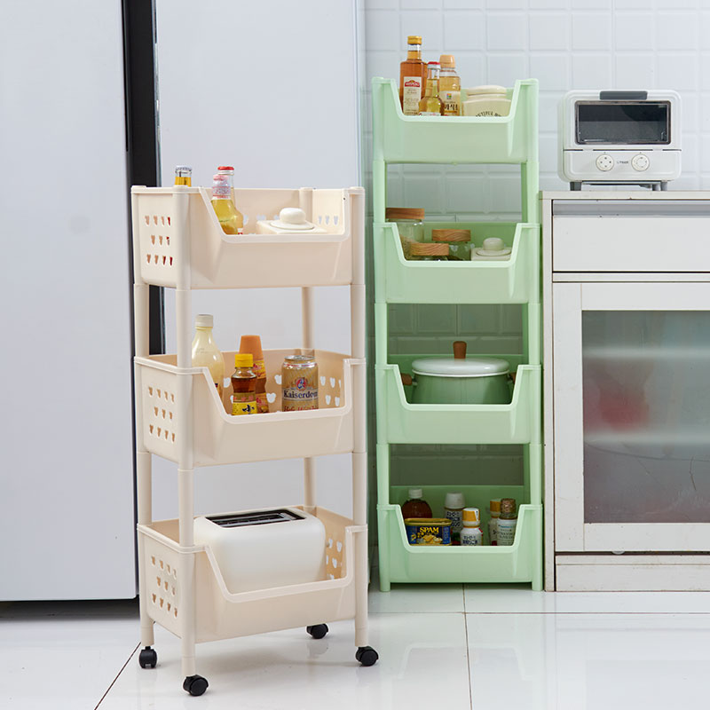 Vegetable Basket Shelve mobile with wheel containing floor stand floor Makeup Room Supplies Home Big Full Kitchen