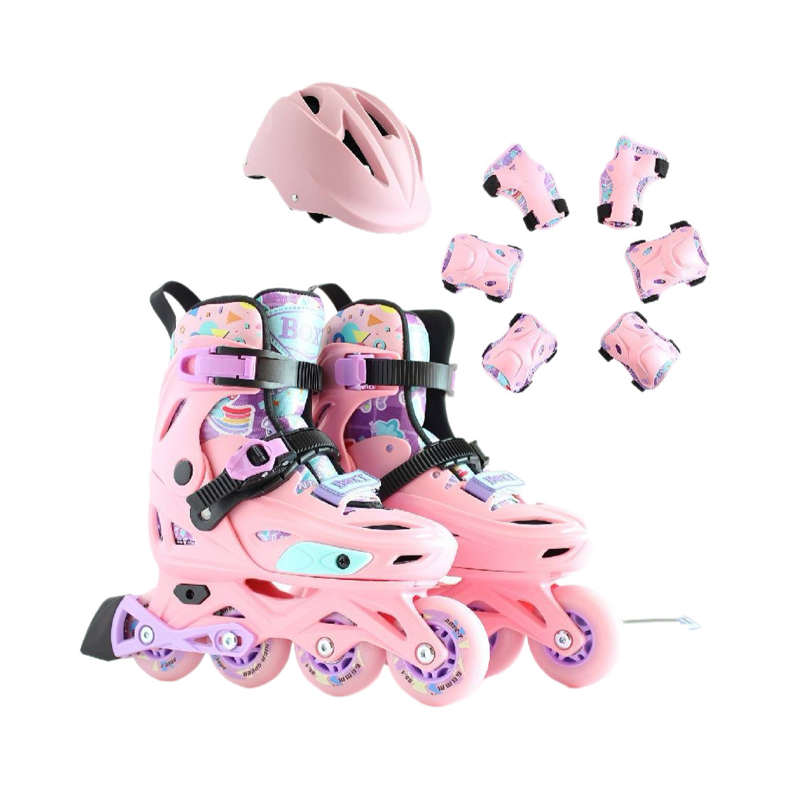 Роликовые коньки для детей 波斯特boxt轮滑鞋俱乐部培训班专业男女儿童旱冰鞋可调锁轮专业轮 DLS