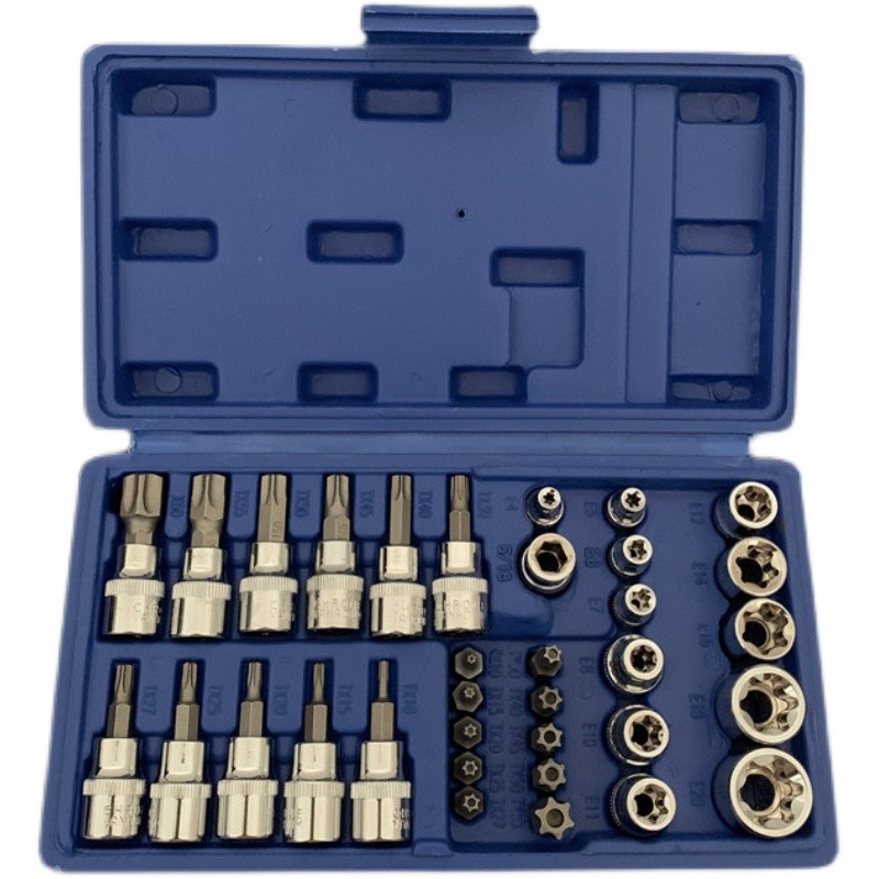 e type sleeve suit star-shaped spline sleeve inner six flower batch head wrench plum blossom angle flower type sleeves head steam-Taobao