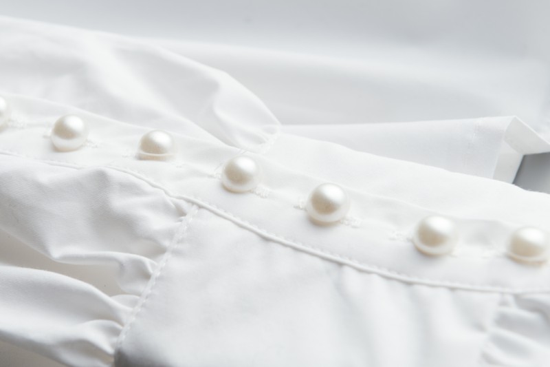 Xuân 2018 mới mặc đơn bên trong khí chất thanh lịch bằng gỗ tai sen tay áo sơ mi cotton nữ áo sơ mi nữ 2018 hàn quốc