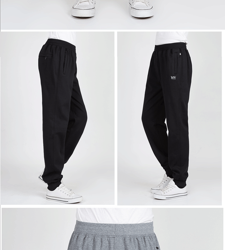 Mùa đông cộng với nhung chân dày quần thể thao nam trung niên cotton lỏng lẻo quần thường ông già đàn hồi quần bó quần áo nam hàng hiệu