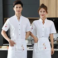 Белый фартук, короткий рукав