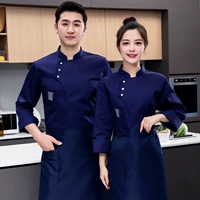 Синий лонгслив, фартук