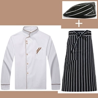 Белый лонгслив, шапка, фартук